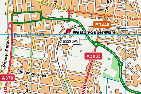 BS23 3PA map - OS VectorMap District (Ordnance Survey) BS23 3PA map - OS VectorMap District (Ordnance Survey)