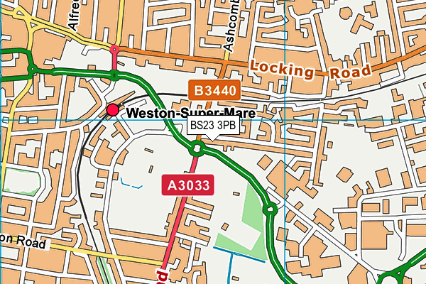 BS23 3PB map - OS VectorMap District (Ordnance Survey) BS23 3PB map - OS VectorMap District (Ordnance Survey)