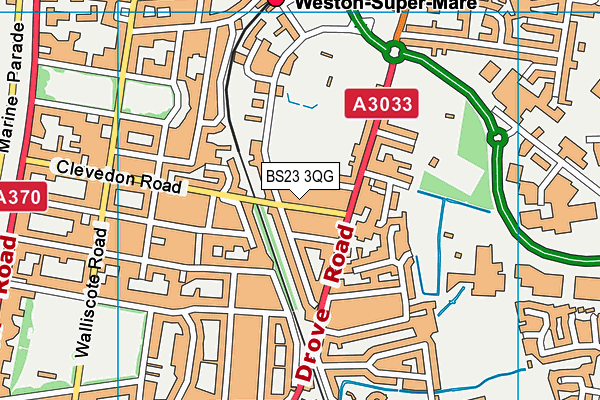 BS23 3QG map - OS VectorMap District (Ordnance Survey) BS23 3QG map - OS VectorMap District (Ordnance Survey)