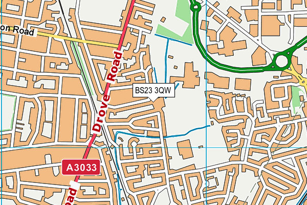 BS23 3QW map - OS VectorMap District (Ordnance Survey) BS23 3QW map - OS VectorMap District (Ordnance Survey)