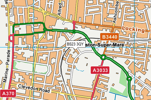 BS23 3QY map - OS VectorMap District (Ordnance Survey)