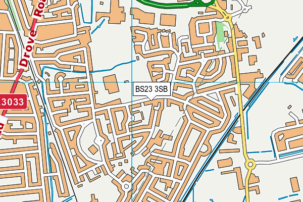 BS23 3SB map - OS VectorMap District (Ordnance Survey) BS23 3SB map - OS VectorMap District (Ordnance Survey)