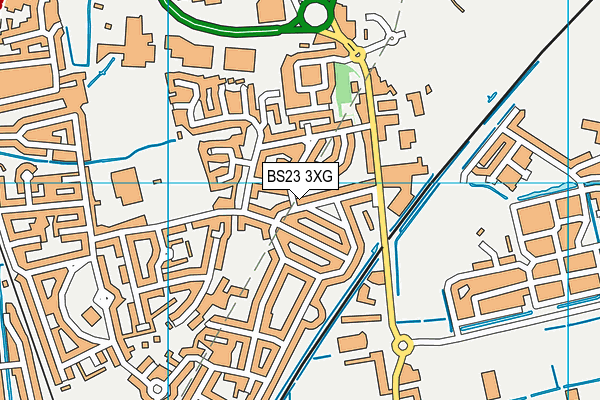 BS23 3XG map - OS VectorMap District (Ordnance Survey)