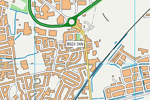BS23 3XN map - OS VectorMap District (Ordnance Survey) BS23 3XN map - OS VectorMap District (Ordnance Survey)