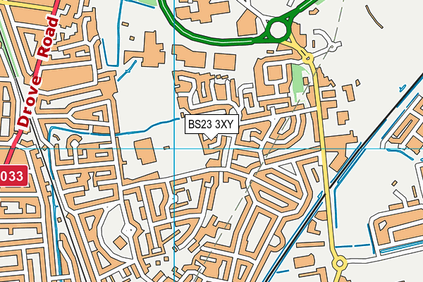 BS23 3XY map - OS VectorMap District (Ordnance Survey) BS23 3XY map - OS VectorMap District (Ordnance Survey)