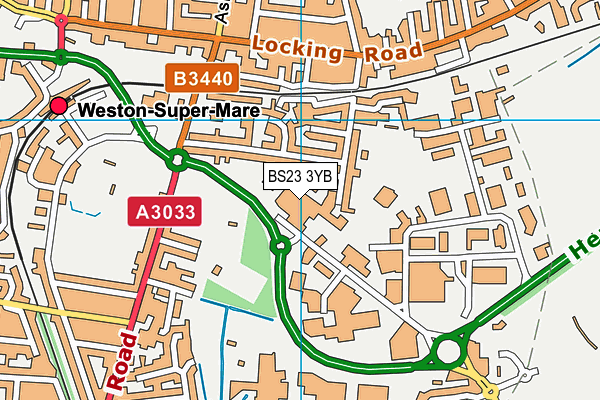 BS23 3YB map - OS VectorMap District (Ordnance Survey) BS23 3YB map - OS VectorMap District (Ordnance Survey)