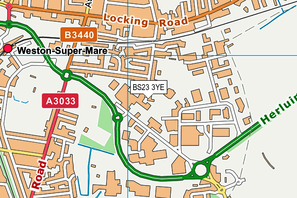 BS23 3YE map - OS VectorMap District (Ordnance Survey) BS23 3YE map - OS VectorMap District (Ordnance Survey)