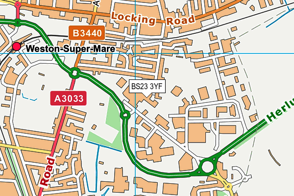 BS23 3YF map - OS VectorMap District (Ordnance Survey) BS23 3YF map - OS VectorMap District (Ordnance Survey)