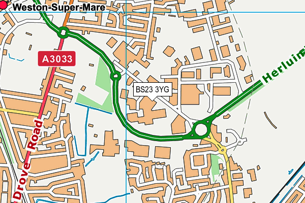 BS23 3YG map - OS VectorMap District (Ordnance Survey) BS23 3YG map - OS VectorMap District (Ordnance Survey)