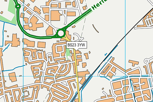 BS23 3YW map - OS VectorMap District (Ordnance Survey) BS23 3YW map - OS VectorMap District (Ordnance Survey)