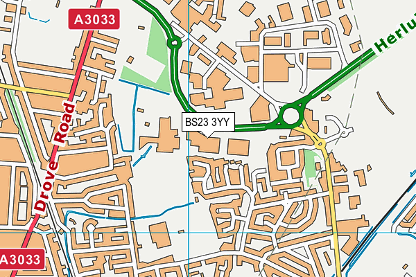 BS23 3YY map - OS VectorMap District (Ordnance Survey) BS23 3YY map - OS VectorMap District (Ordnance Survey)
