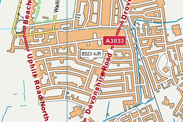 BS23 4JR map - OS VectorMap District (Ordnance Survey) BS23 4JR map - OS VectorMap District (Ordnance Survey)