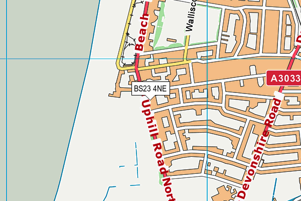 BS23 4NE map - OS VectorMap District (Ordnance Survey) BS23 4NE map - OS VectorMap District (Ordnance Survey)