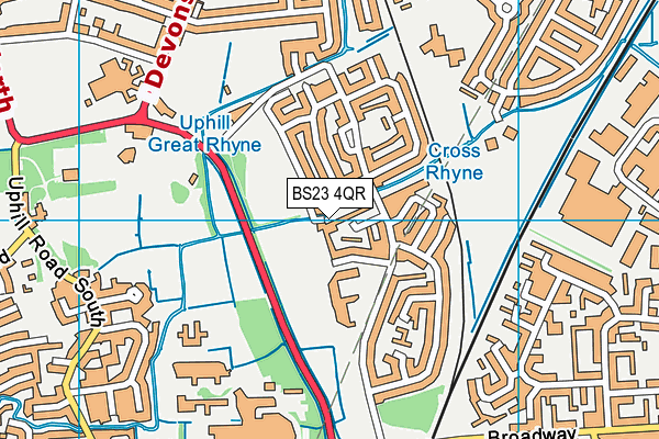 BS23 4QR map - OS VectorMap District (Ordnance Survey) BS23 4QR map - OS VectorMap District (Ordnance Survey)