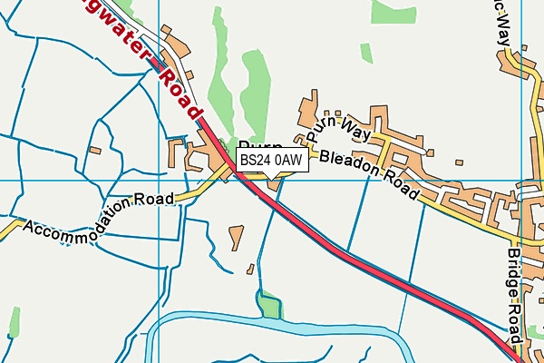 BS24 0AW map - OS VectorMap District (Ordnance Survey) BS24 0AW map - OS VectorMap District (Ordnance Survey)