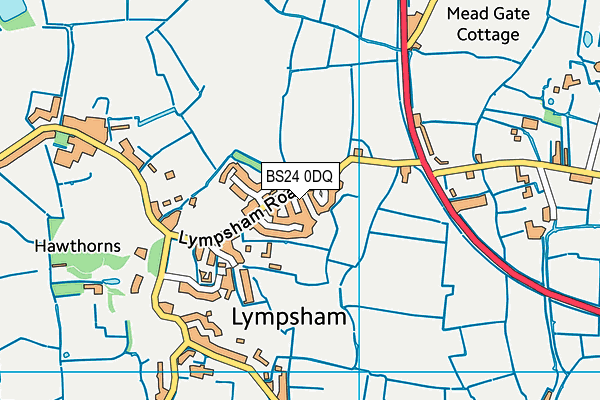 BS24 0DQ map - OS VectorMap District (Ordnance Survey) BS24 0DQ map - OS VectorMap District (Ordnance Survey)