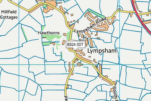 BS24 0DT map - OS VectorMap District (Ordnance Survey) BS24 0DT map - OS VectorMap District (Ordnance Survey)