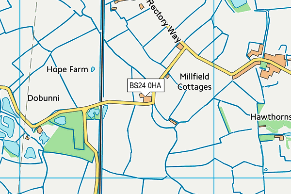 BS24 0HA map - OS VectorMap District (Ordnance Survey) BS24 0HA map - OS VectorMap District (Ordnance Survey)