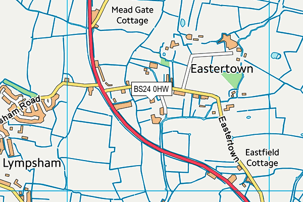 BS24 0HW map - OS VectorMap District (Ordnance Survey) BS24 0HW map - OS VectorMap District (Ordnance Survey)