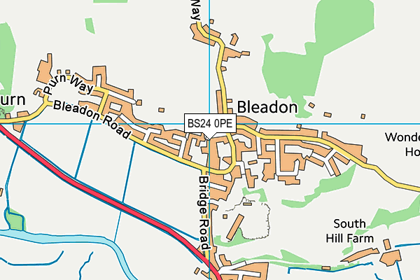 BS24 0PE map - OS VectorMap District (Ordnance Survey) BS24 0PE map - OS VectorMap District (Ordnance Survey)
