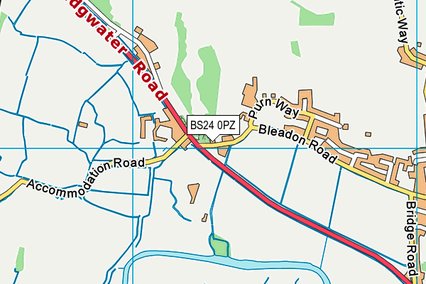 BS24 0PZ map - OS VectorMap District (Ordnance Survey) BS24 0PZ map - OS VectorMap District (Ordnance Survey)