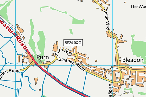 BS24 0QG map - OS VectorMap District (Ordnance Survey) BS24 0QG map - OS VectorMap District (Ordnance Survey)