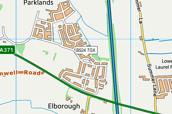 BS24 7GX map - OS VectorMap District (Ordnance Survey) BS24 7GX map - OS VectorMap District (Ordnance Survey)