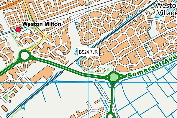BS24 7JR map - OS VectorMap District (Ordnance Survey) BS24 7JR map - OS VectorMap District (Ordnance Survey)