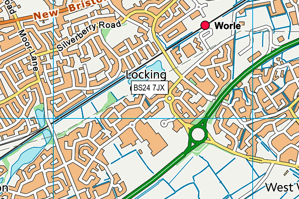 BS24 7JX map - OS VectorMap District (Ordnance Survey) BS24 7JX map - OS VectorMap District (Ordnance Survey)