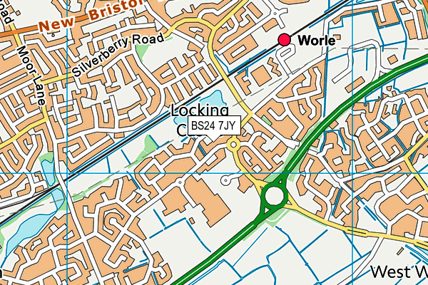 BS24 7JY map - OS VectorMap District (Ordnance Survey) BS24 7JY map - OS VectorMap District (Ordnance Survey)