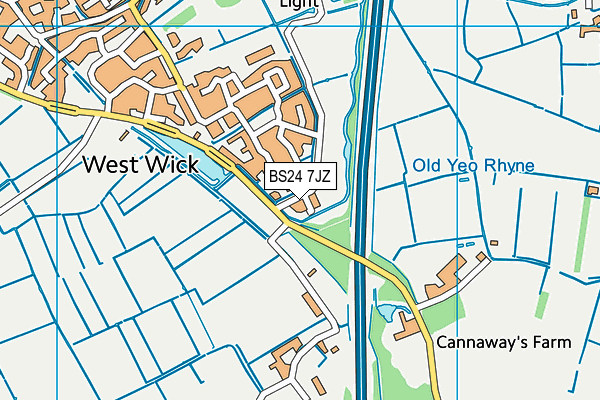 BS24 7JZ map - OS VectorMap District (Ordnance Survey) BS24 7JZ map - OS VectorMap District (Ordnance Survey)