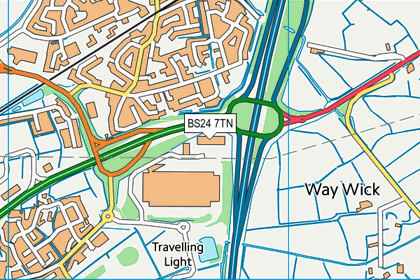 BS24 7TN map - OS VectorMap District (Ordnance Survey) BS24 7TN map - OS VectorMap District (Ordnance Survey)