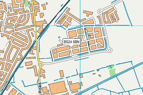 BS24 8BN map - OS VectorMap District (Ordnance Survey) BS24 8BN map - OS VectorMap District (Ordnance Survey)