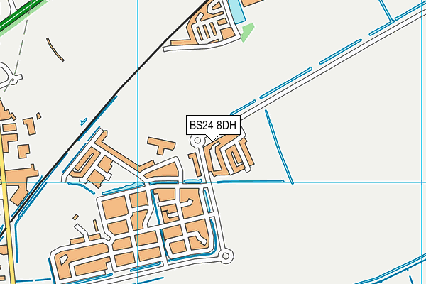 BS24 8DH map - OS VectorMap District (Ordnance Survey) BS24 8DH map - OS VectorMap District (Ordnance Survey)
