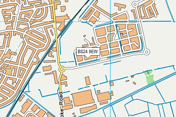 BS24 8EW map - OS VectorMap District (Ordnance Survey) BS24 8EW map - OS VectorMap District (Ordnance Survey)
