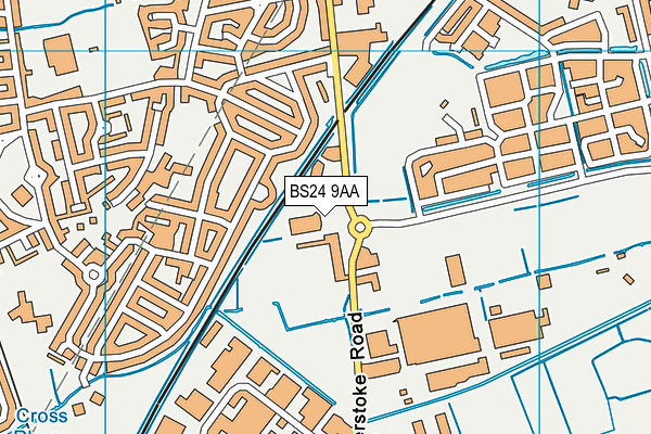 BS24 9AA map - OS VectorMap District (Ordnance Survey) BS24 9AA map - OS VectorMap District (Ordnance Survey)