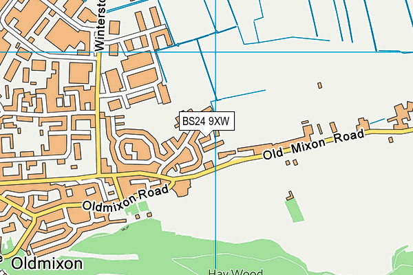BS24 9XW map - OS VectorMap District (Ordnance Survey) BS24 9XW map - OS VectorMap District (Ordnance Survey)