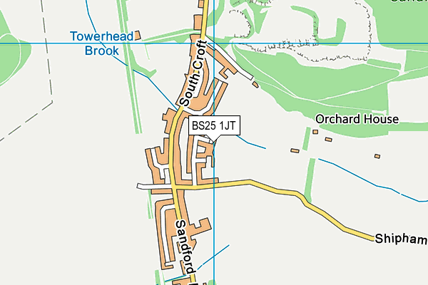 BS25 1JT map - OS VectorMap District (Ordnance Survey) BS25 1JT map - OS VectorMap District (Ordnance Survey)
