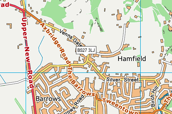 BS27 3LJ map - OS VectorMap District (Ordnance Survey)