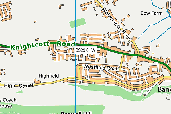 BS29 6HW map - OS VectorMap District (Ordnance Survey)