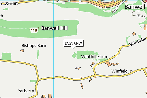 BS29 6NW map - OS VectorMap District (Ordnance Survey) BS29 6NW map - OS VectorMap District (Ordnance Survey)
