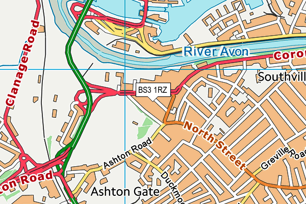 BS3 1RZ map - OS VectorMap District (Ordnance Survey)