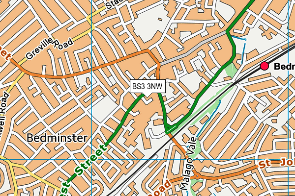 BS3 3NW map - OS VectorMap District (Ordnance Survey) BS3 3NW map - OS VectorMap District (Ordnance Survey)