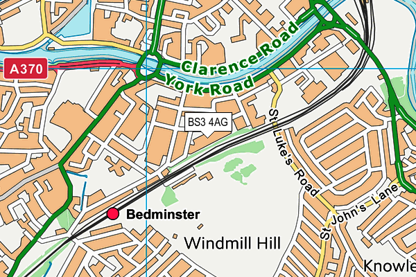 BS3 4AG map - OS VectorMap District (Ordnance Survey)