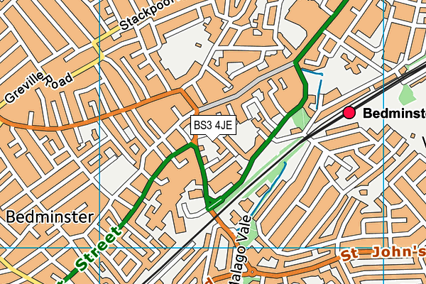 BS3 4JE map - OS VectorMap District (Ordnance Survey) BS3 4JE map - OS VectorMap District (Ordnance Survey)