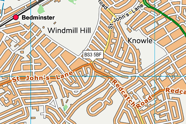 BS3 5BF map - OS VectorMap District (Ordnance Survey)