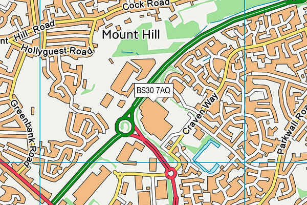 BS30 7AQ map - OS VectorMap District (Ordnance Survey)