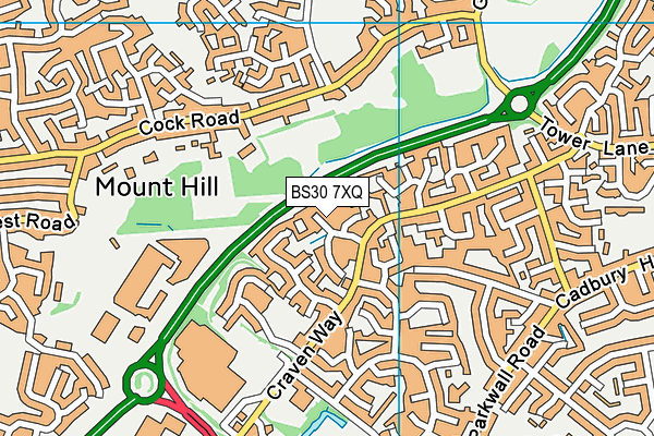 BS30 7XQ map - OS VectorMap District (Ordnance Survey)