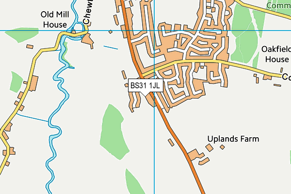 BS31 1JL map - OS VectorMap District (Ordnance Survey) BS31 1JL map - OS VectorMap District (Ordnance Survey)