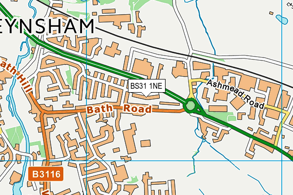 BS31 1NE map - OS VectorMap District (Ordnance Survey) BS31 1NE map - OS VectorMap District (Ordnance Survey)